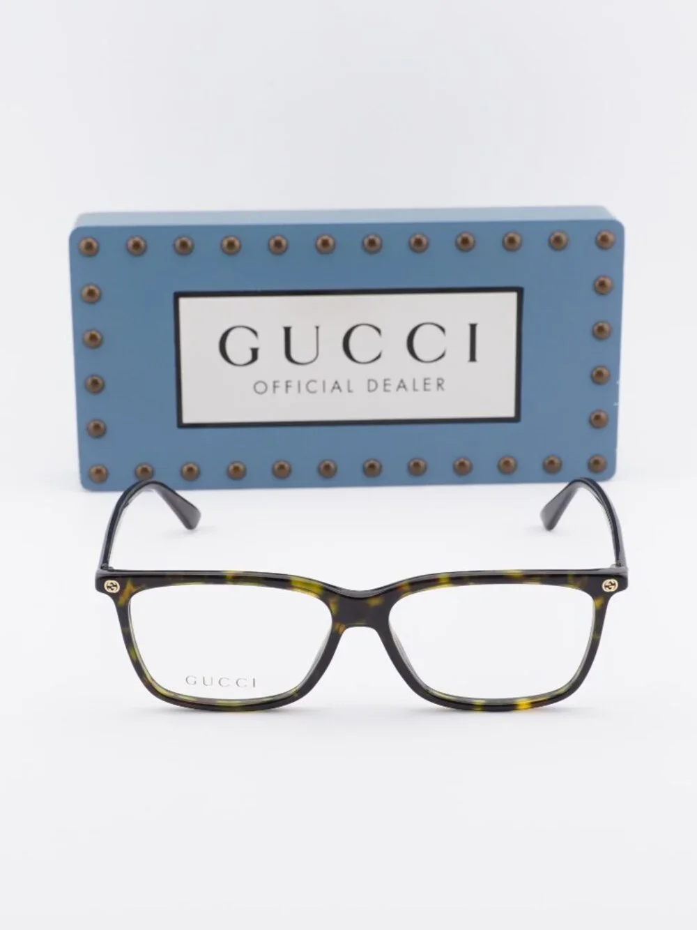 Gucci GG0094O 007 Rectangle Eyeglasses – Gloss Havana 54mm